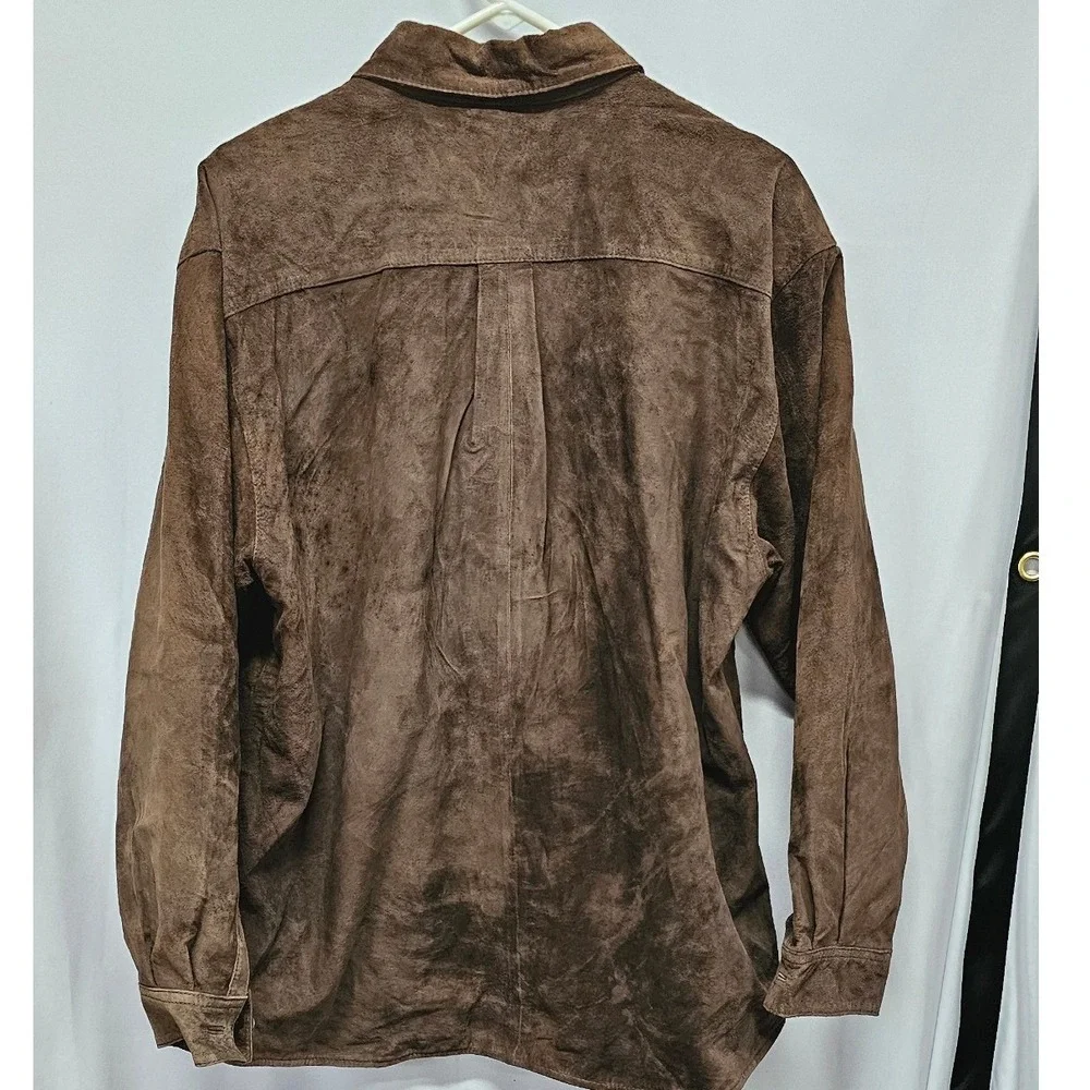 Marlboro Cowboy Chronicles Brown Suede Leather Shirt Jacket Vintage 2001 Mens M